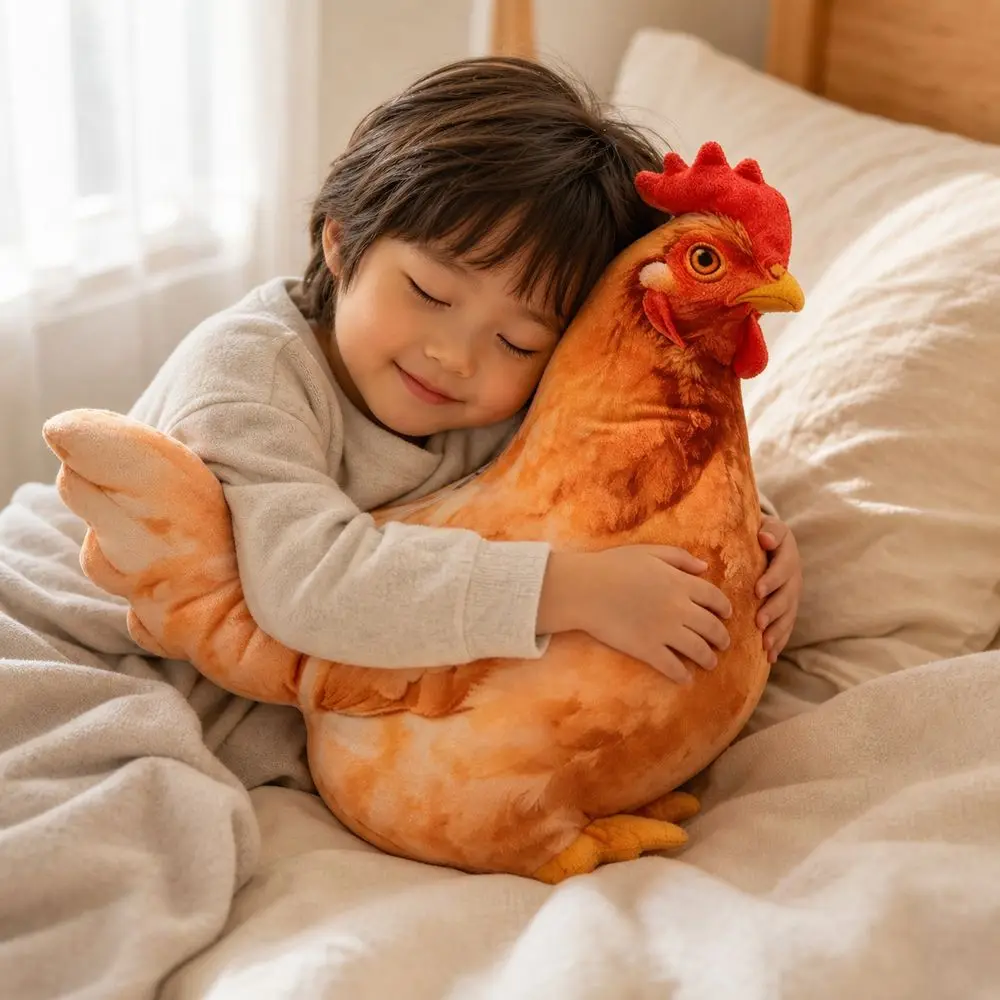 Material Animal Body Pillow 30cm Size PP Cotton Filled Poultry Throw Pillows 35cm Soft Texture Chicken Pillow Bedroom Use