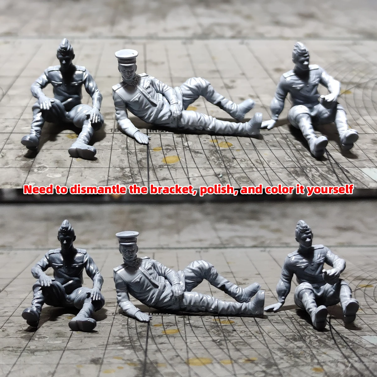 1/35 1/48 1/72 Maßstab Modellbausatz 3D Harz Miniatur-Soldatenfiguren Ruheende Sowjet-Soldaten Unbemalt Unmontiert Diorama – Detail 4