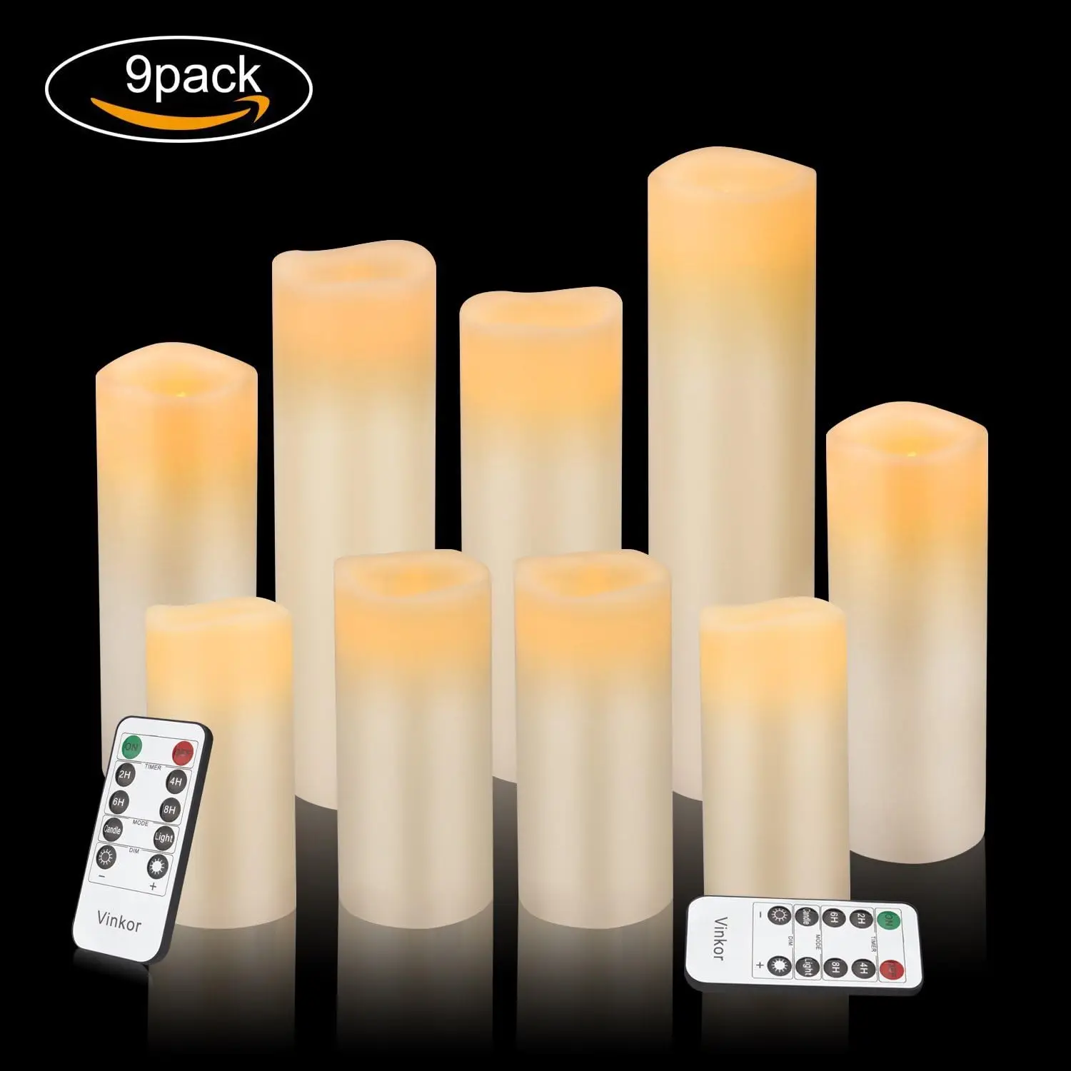 2024 Selected Led Real Wax Candle Light, Flameless Candle Battery Powered Candle Real Wax Column Led Candle with 10 Key Remote Control and Cycle 24 Hours Timer (Ivory 4
