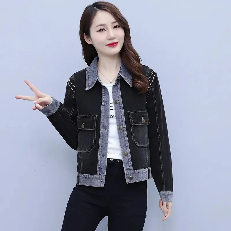 Spring Autumn Cowboy Jacket Women 2023New Korean Denim Coat Loose Slim Retro Overcoat Casual Fashion Jeans Outerwear Female Tops