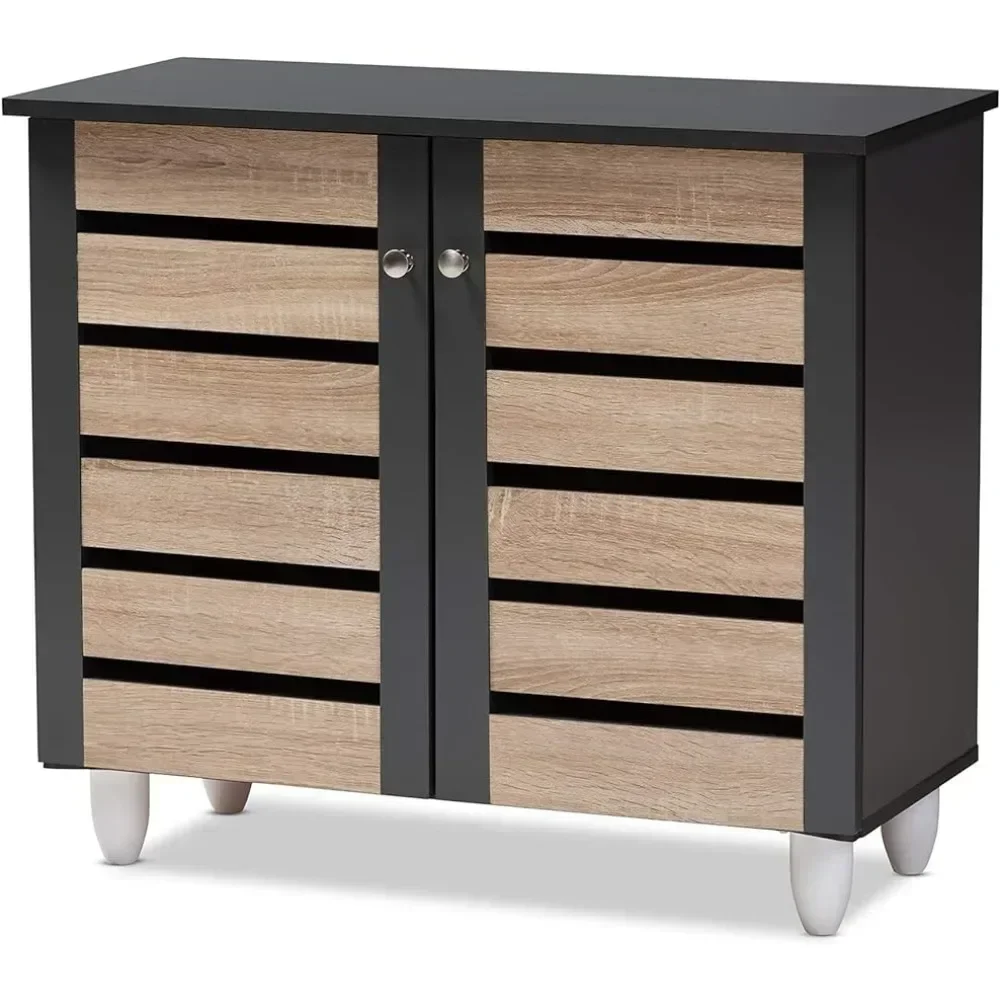 Shoe Cabinets Oak/Dark Gray Freight Free Home Furniture Cabinet Cupboards Living Room  Furniture