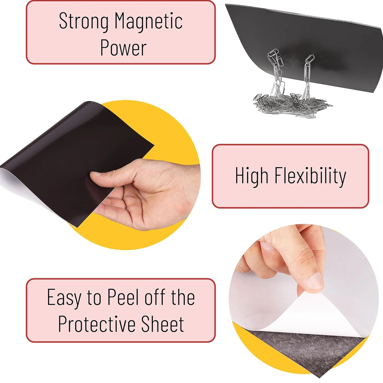 ESHANG – 10er-Pack 4" x 6", selbstklebende Magnetplatten, mit selbstklebender Rückseite, flexible Bildmagnete, schneidbare Magnetplatten