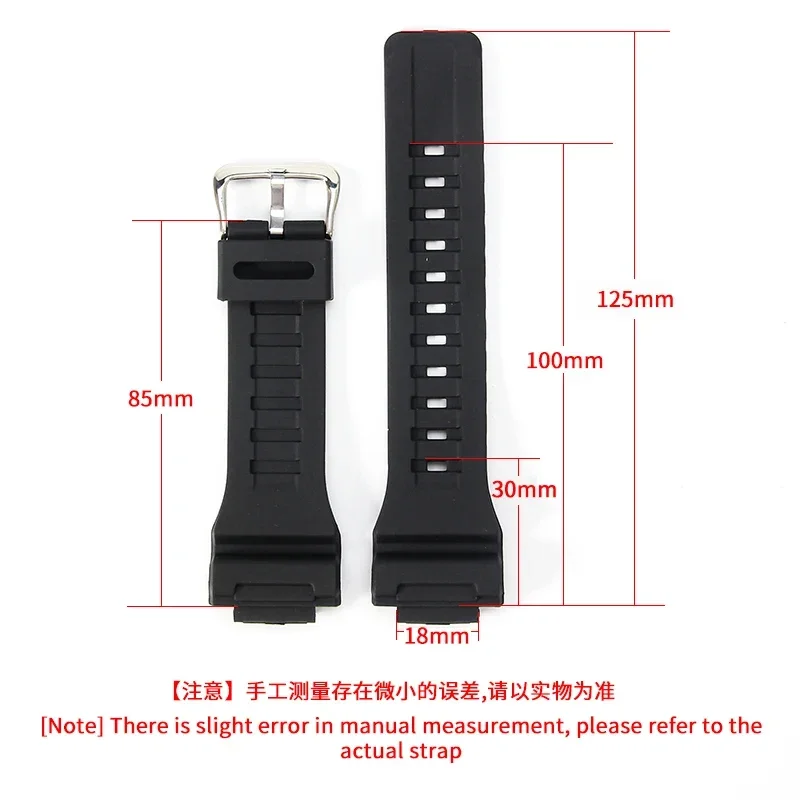 For Casio AQ-S810W AEQ-110W W735H/736H Watch Chain Male and Female Resin Soft Comfortable Silicone Watch Strap 18mm Black