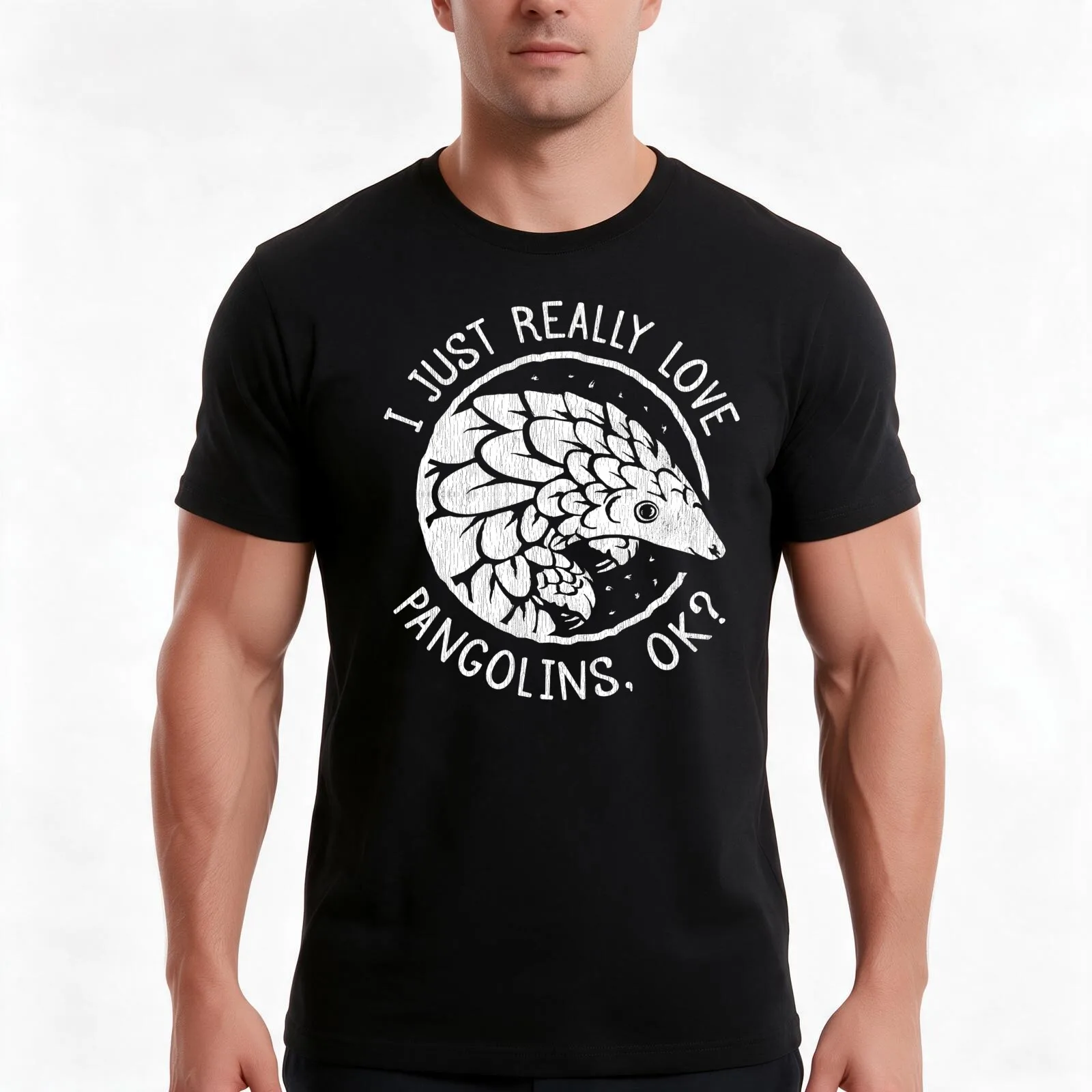 Pangolin Lover Gift - I Just Really Love Pangolins, OK? T-Shirt, Summer Casual Cotton Tee, Oversized Streetwear Tops