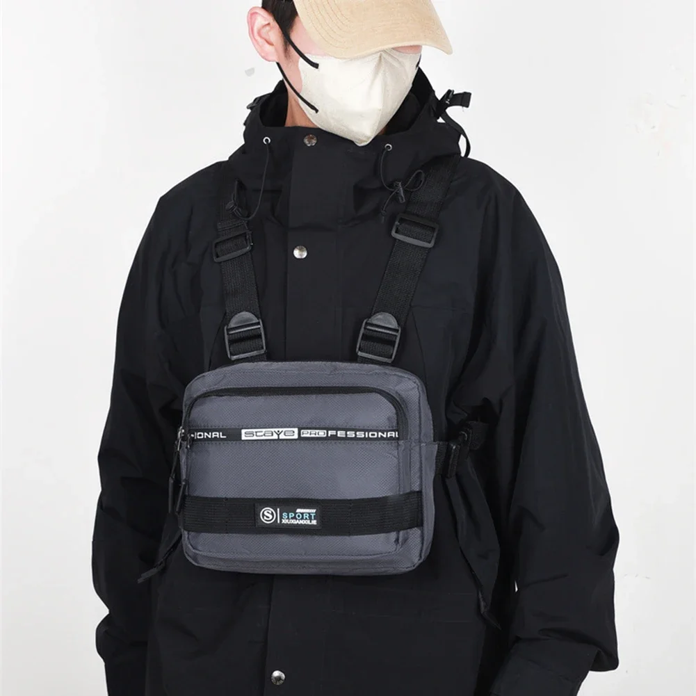 

Men Molle Chest Bag Anti-Theft Oxford Molle Shoulder Vest Bags Adjustable Safe Multifunctional Lightweight for Outdoor Camping