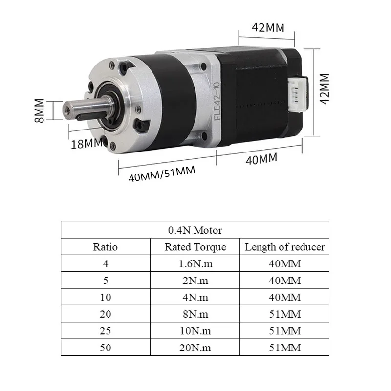 Nema17 Stepper Motor 0.4N 0.55N 0.7N With Precision Planetary Gearbox Motor Ratio 4:1 5:1 10:1 20:1 25:1 50:1 for CNC