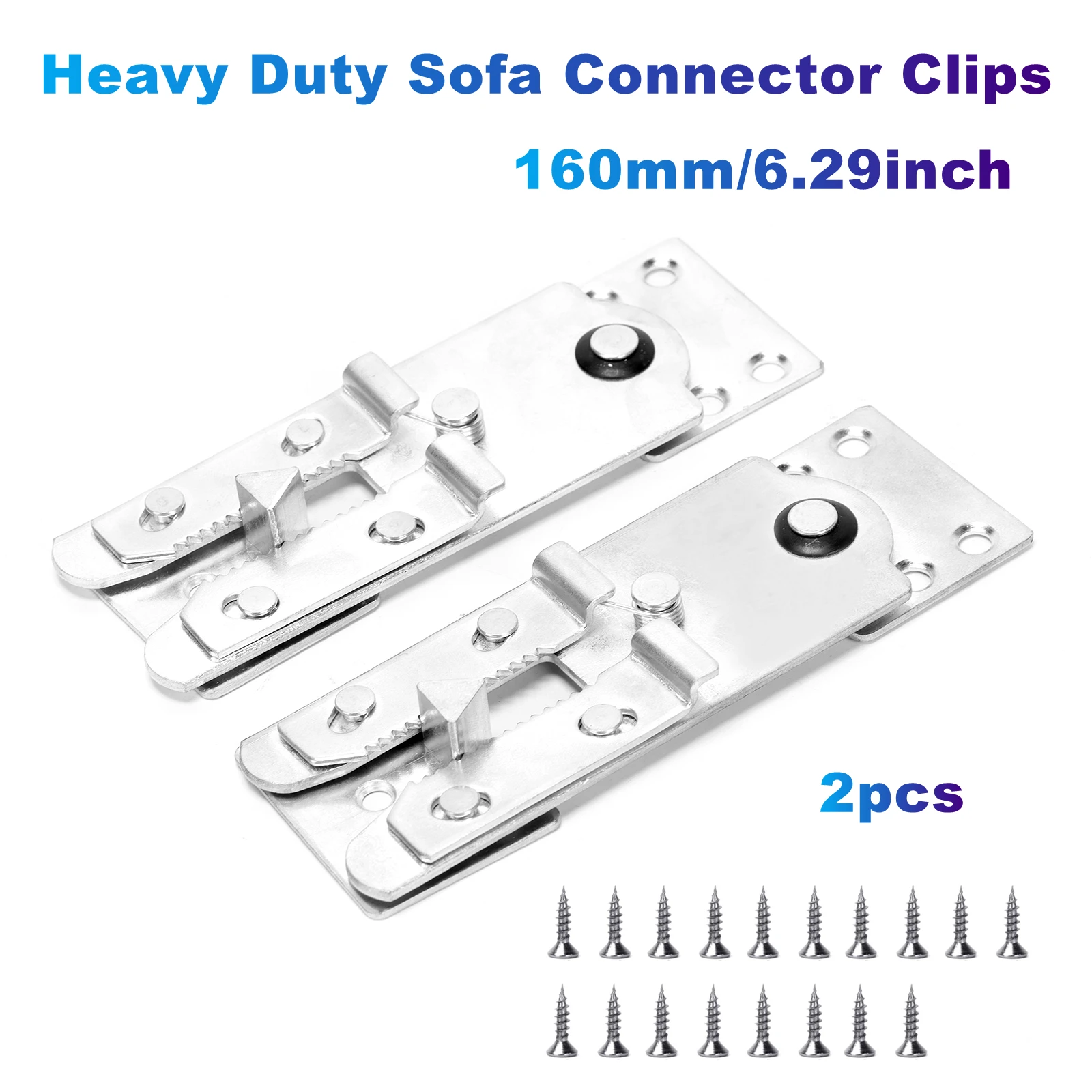 

2Pcs/Lot Heavy Duty Sofa Connector Clips 160mm/6.29inch With Screws for Fixing Furniture Position To Prevent Shifting