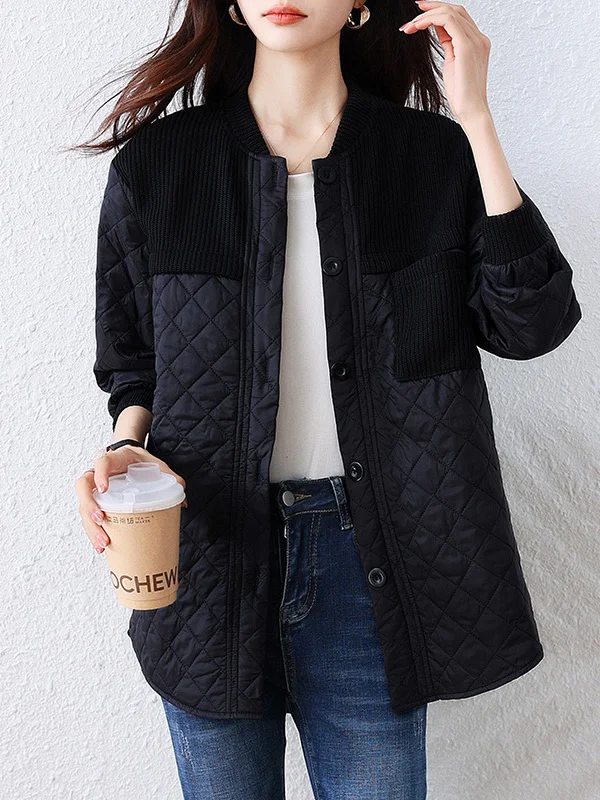 Plus Size Loose Diamond Pattern Bla Cotton Jaet Damen Winter Thiened Oberbekleidung European Sle Large Size Coat Top