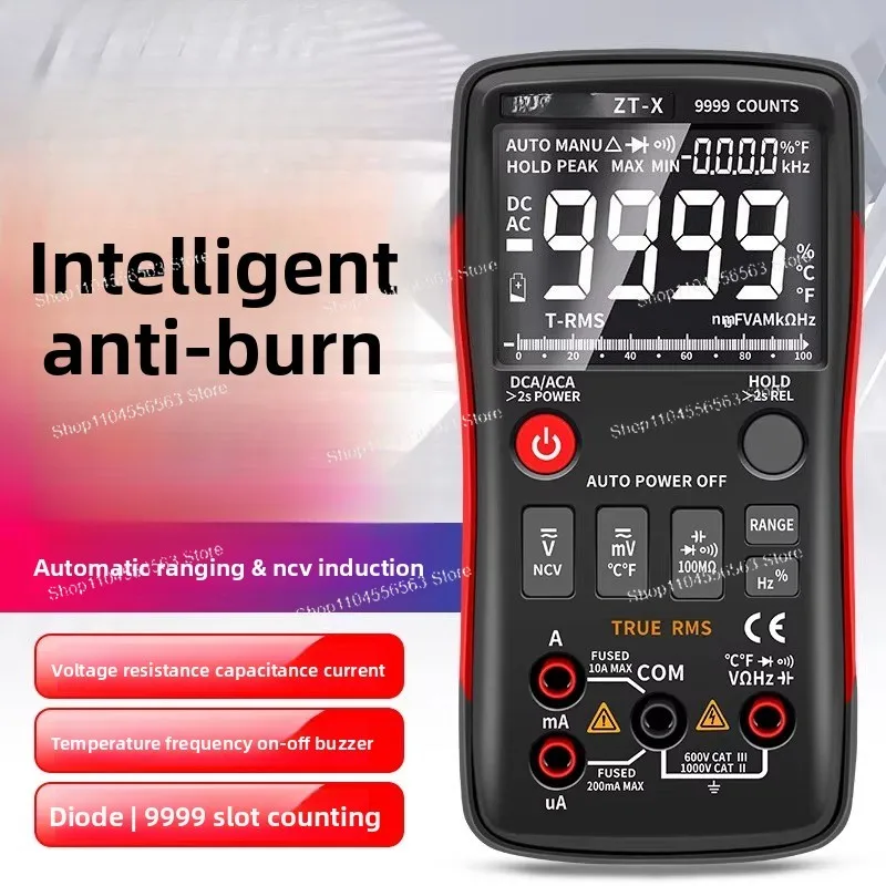 For Electronics & Electrical Work: ZT-X Digital Multimeter - Full Protection, 9999 Count Auto Ranging, High Accuracy Pocket Size