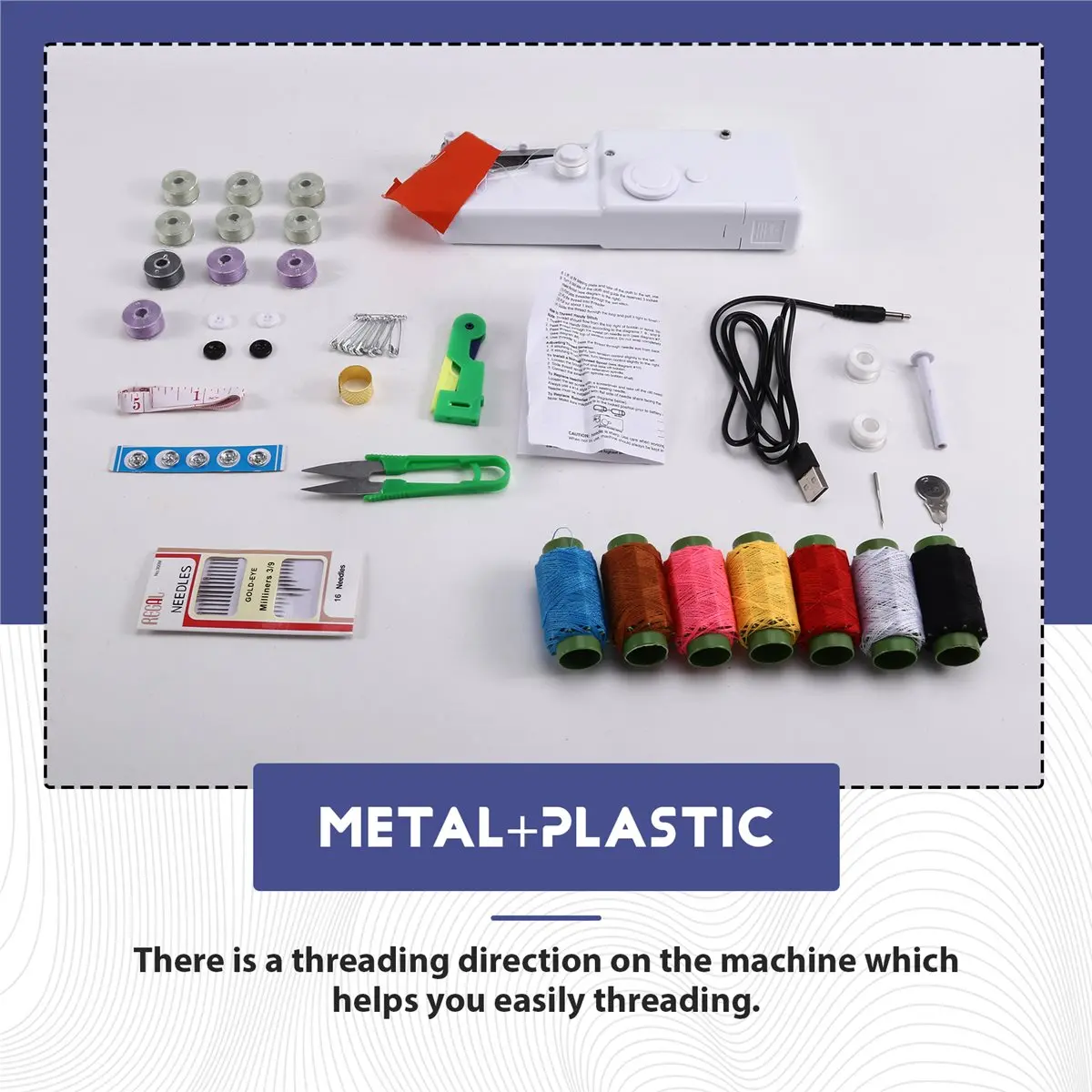 Budget-Friendly-Portable Manual Mini Micro-Home Sewing Machine Easy-to-Sew Shirt Pocket USB Electric Handheld Sewing Machine