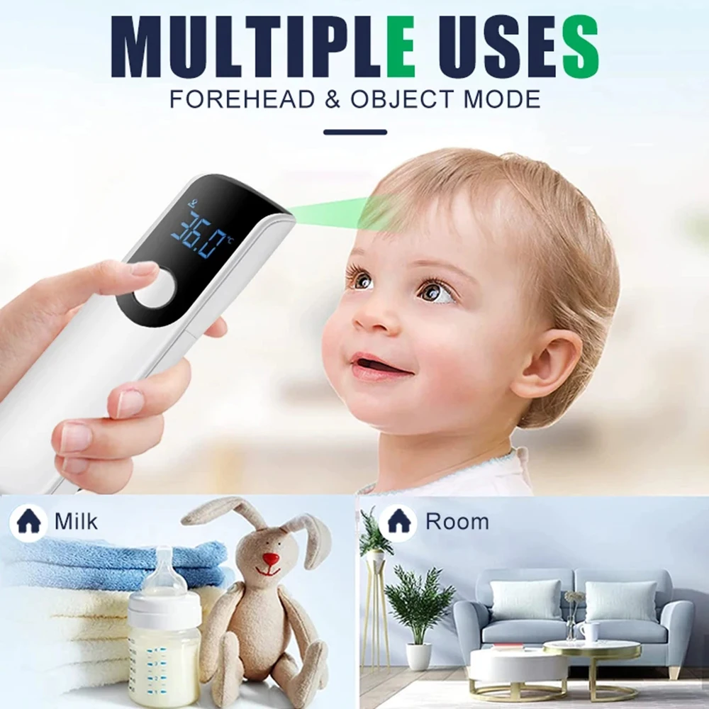 Termómetro infrarrojo de temperatura médica, termómetro Digital sin contacto para la frente, pantalla LED, herramienta de medición de fiebre para bebés y adultos