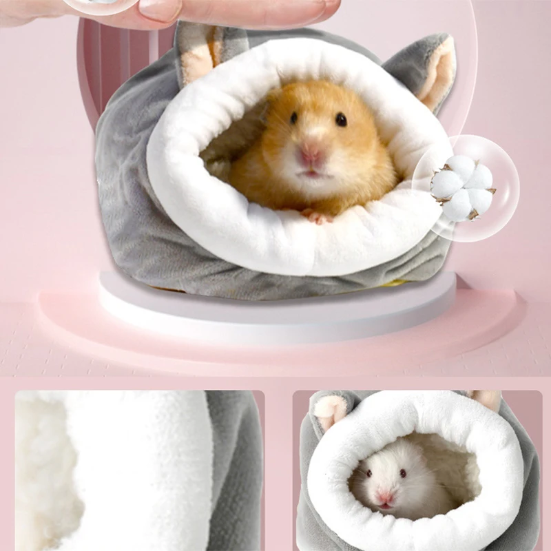 Soft Warm Cage Bed for Hamster | Winter House Velvet Nest Sleeping Warm Bed | Pet Rat Hammock Pig Squirrel  Small Pet Items