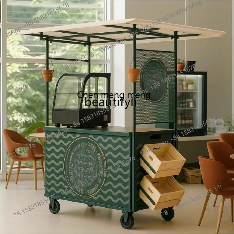 Z189 a01 Creative Shopping Mall Traffic Display Trolley Multi-Functional Movable Store Decoration Flower Cart
