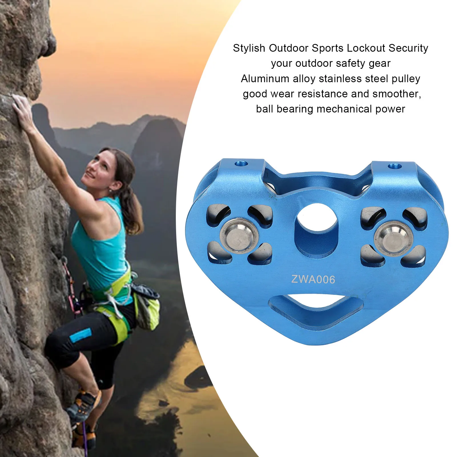 بكرة تسلق مزدوجة Zipline على شكل قلب بكرة حبل النقل الجوي للمناسبات ذات المناظر الطبيعية الخلابة بكرة تسلق مزدوجة