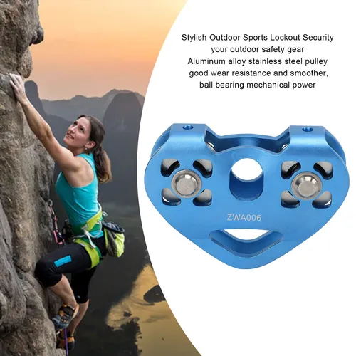 Imagen 2 del producto Polea doble de escalada con cremallera, polea de transporte aéreo en forma de corazón para viaja escénica, polea de escalada doble