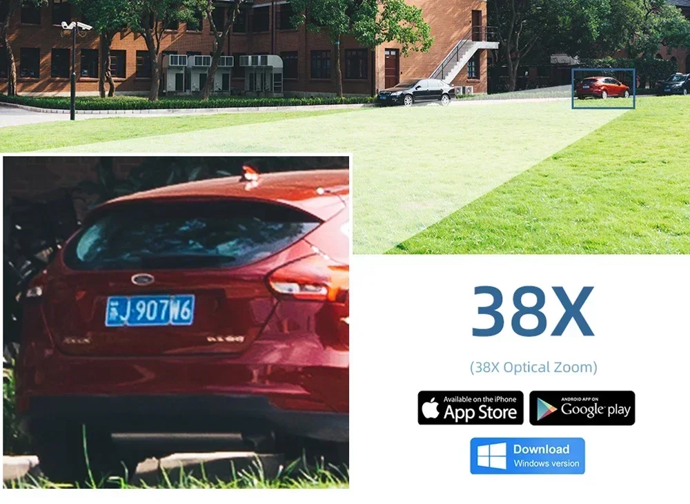 10CH 8MP WiFi POE PTZ Security Camera System 38x Zoom Color Night Vision CCTV Video Surveillance System Kit