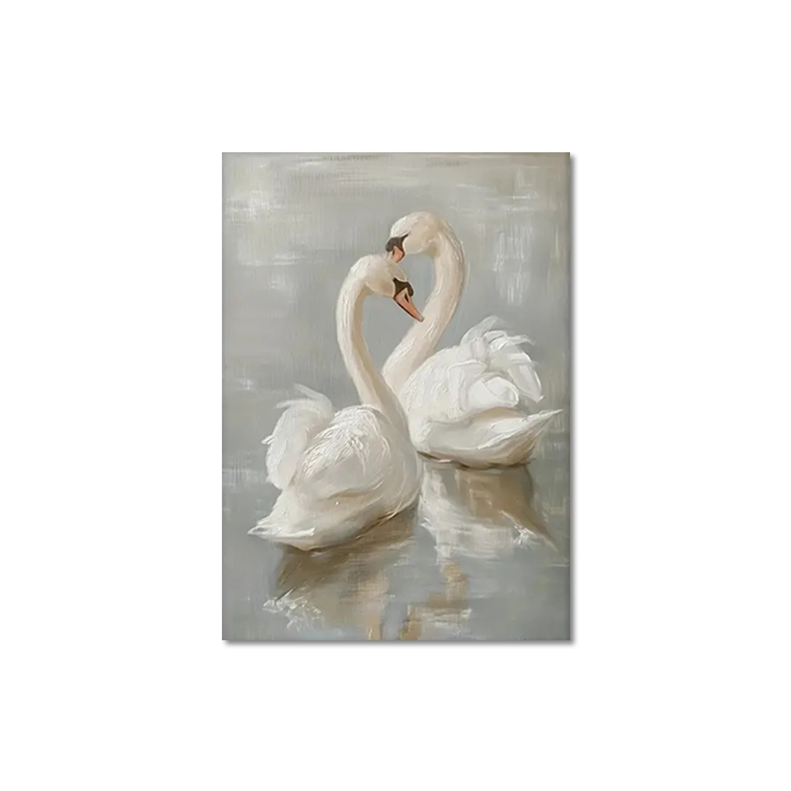الطراز الحديث اثنين من البجعات اللطيفة قماش يطبع موضة قصة حب الجدار ملصق فني لغرفة المعيشة غرفة نوم وديكور عنبر كوادروس