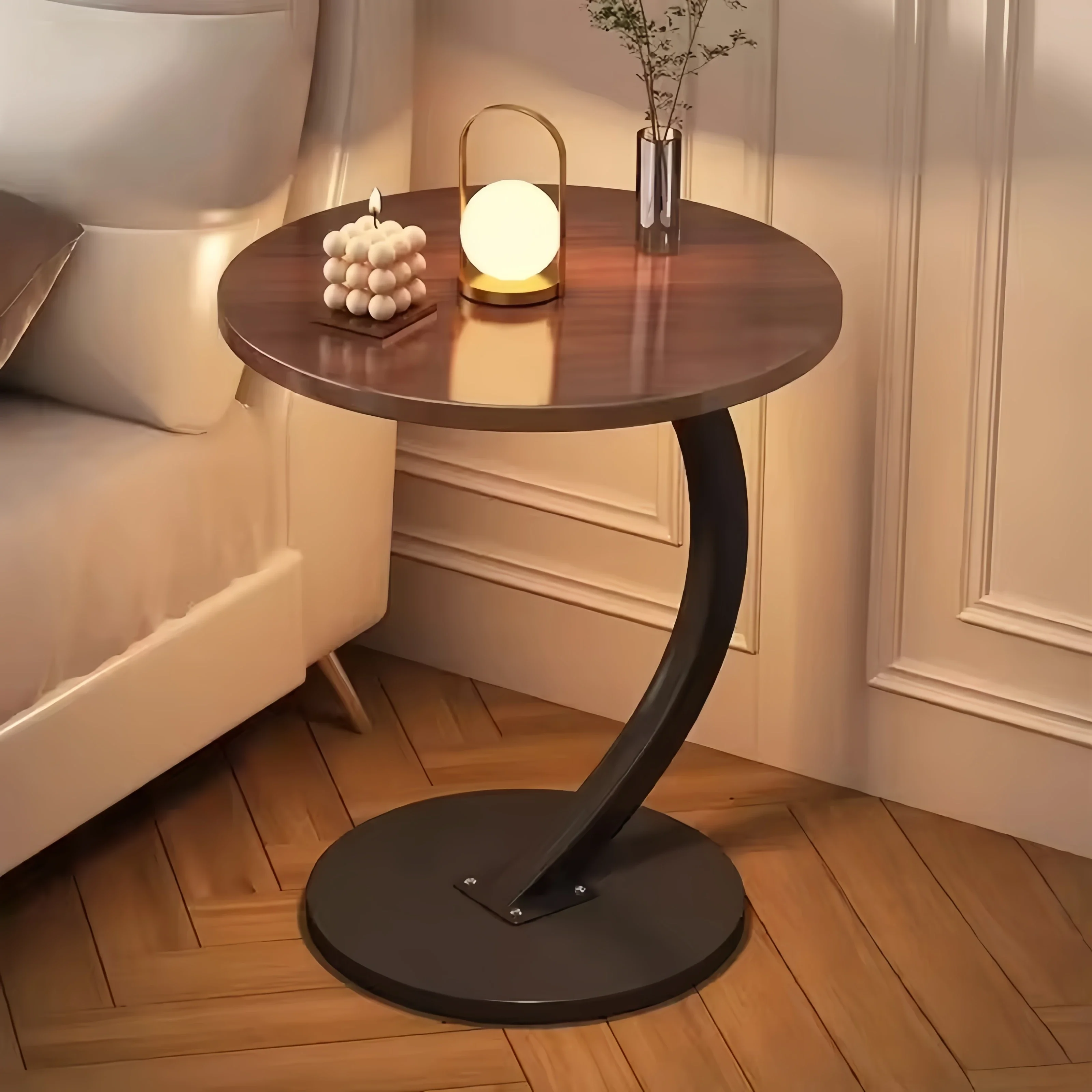 Modern Living Room Coffee Table Centerpiece, Round Floor Mini Side Coffee Table – Home Space-Saving Living Room Furniture