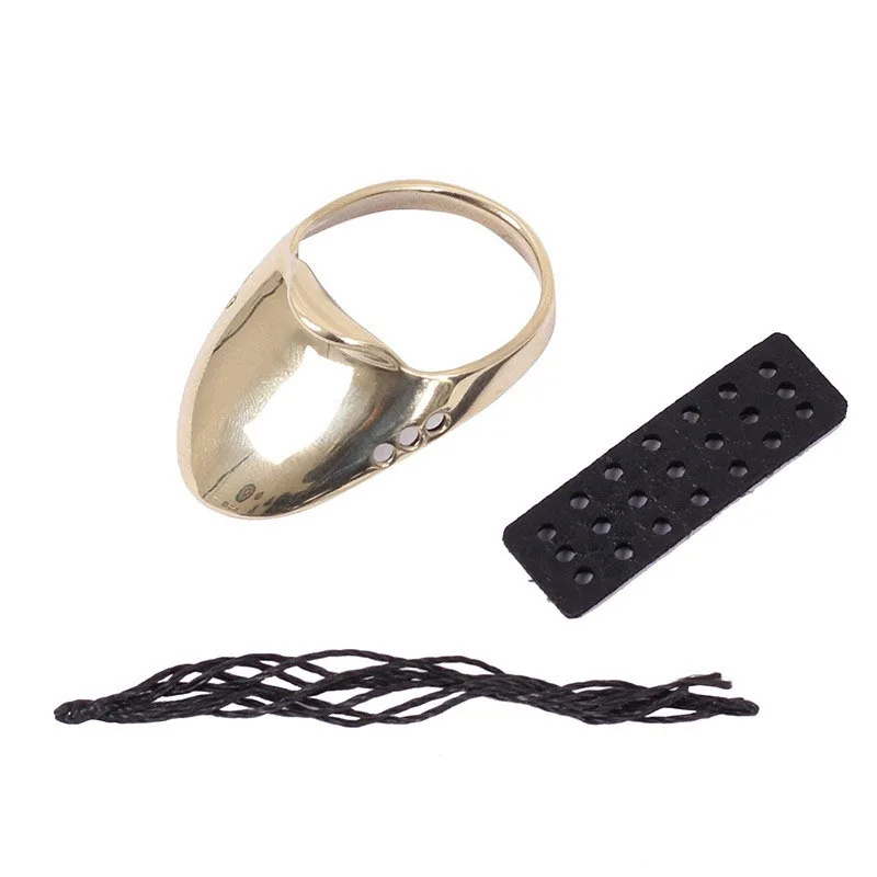 Archery Thumb Ring Brass Thumb Draw Release Finger Tab Finger Guard Bow Hunting Finger Protector Shooting Hunting Accessories