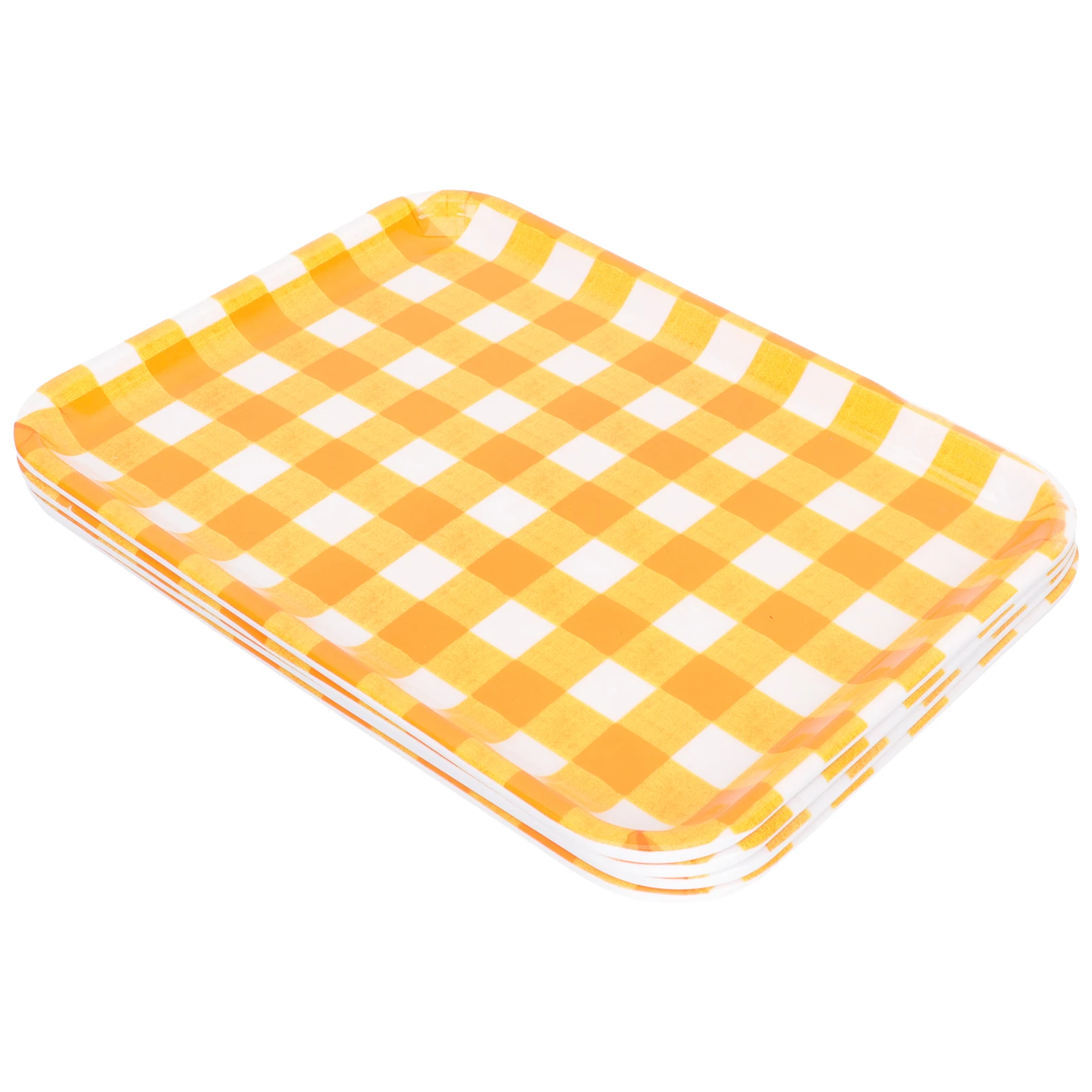 

4pcs Thanksgiving Party Plate Rectangular Serving Tray For Food Fruit Dessert Bread Nuts Snack Display Melamine Household
