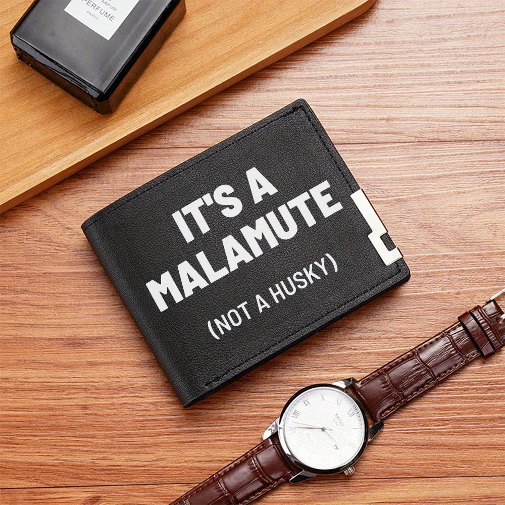Malamute not husky text design Men's Wallet Printing Design Simple Modern Stylish Business Father's Boyfriend's Christmas Lover'