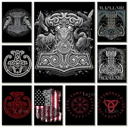 Diamond Painting Norse Mythology Vikings Thor Hammer Full Diamond Embroidery Landscape Cross Stitch Kits Rhinestone Picture