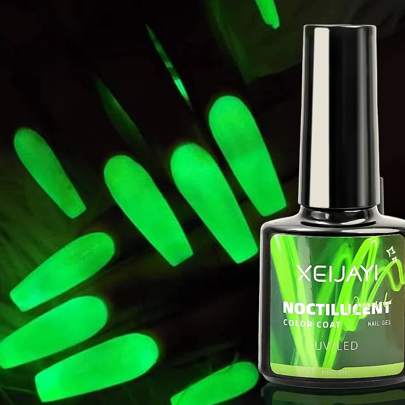 

Luminous Bright Green Gel Nail Polish DIY Manicure Glow in Dark Effect Soak Off Lasting Nail Polish for Party Nail Art Design