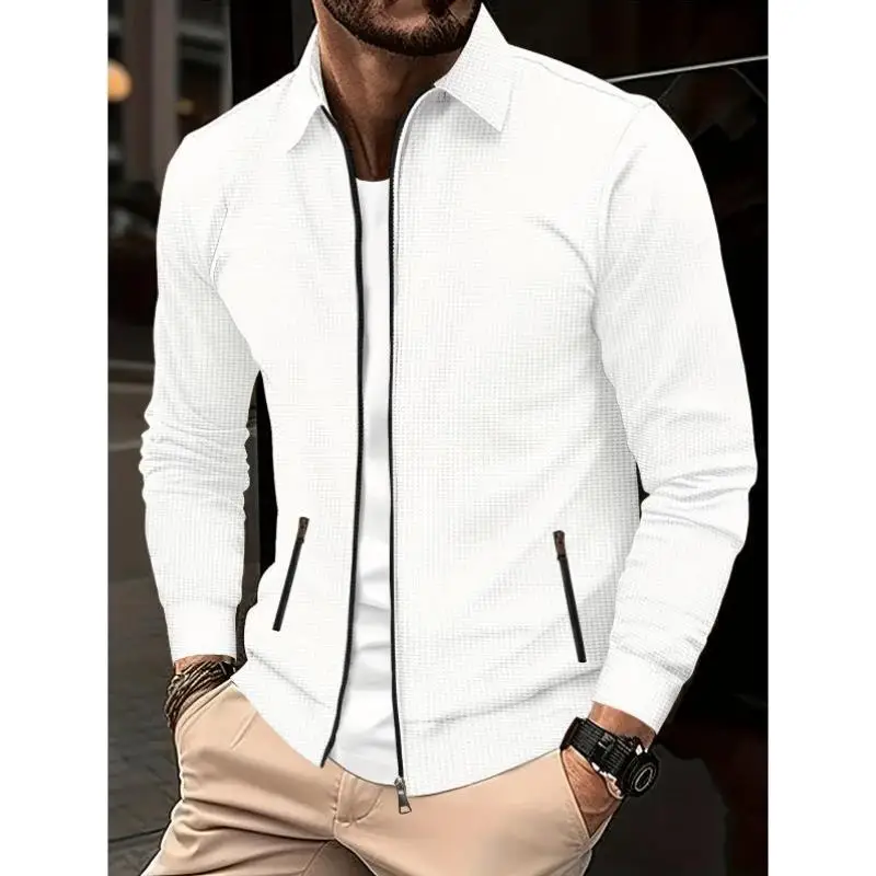 

Autumnal Patterned Four-Piece NS Jaets Coats Slim Fit ort Length V-Neline Seven-Sved M Faion Outerwear