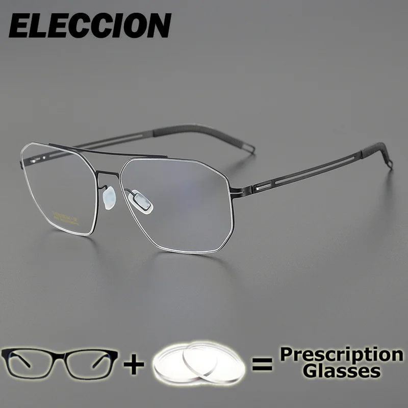 

ELECCION Prescription Glasses Presbyopia Myopia Reading Glasses Pure Titanium Women Men Flexible Optical Eyewear Multifocal