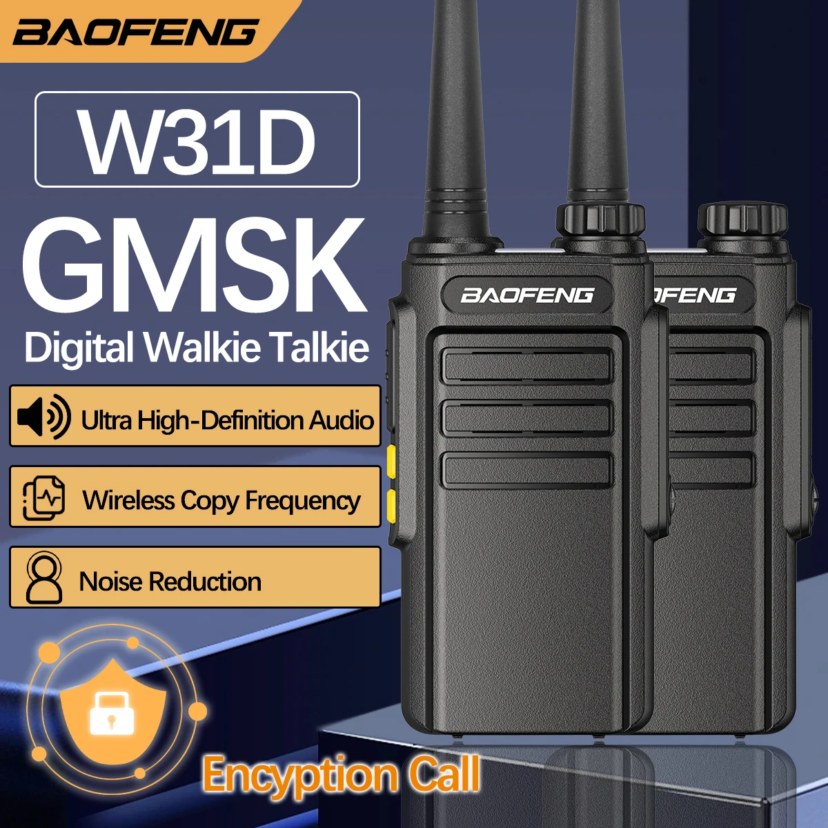 BAOFENG W31D GMSK Digital Walkie Talkie UHF Wireless Copy Frequency Type-C Charger Upgraded of BF-888S BF-T20 Ham Two Way Radio