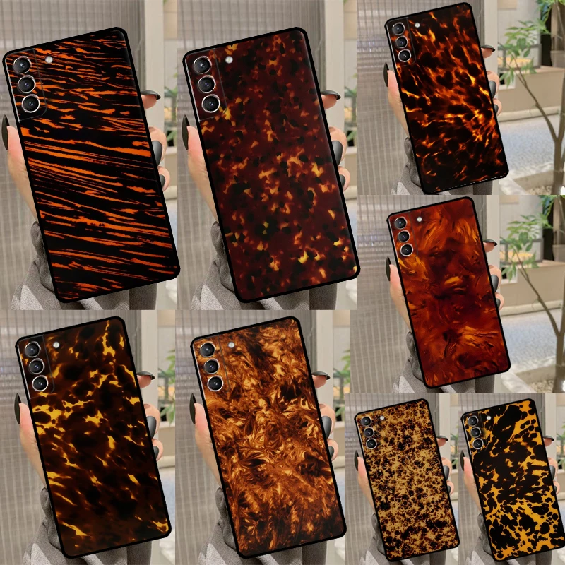 tortoise shell Marble Pattern Soft Case For Samsung Galaxy S20 FE S21 S22 S23 Ultra Note 20 S8 S9 S10 Note 10 Plus Coque