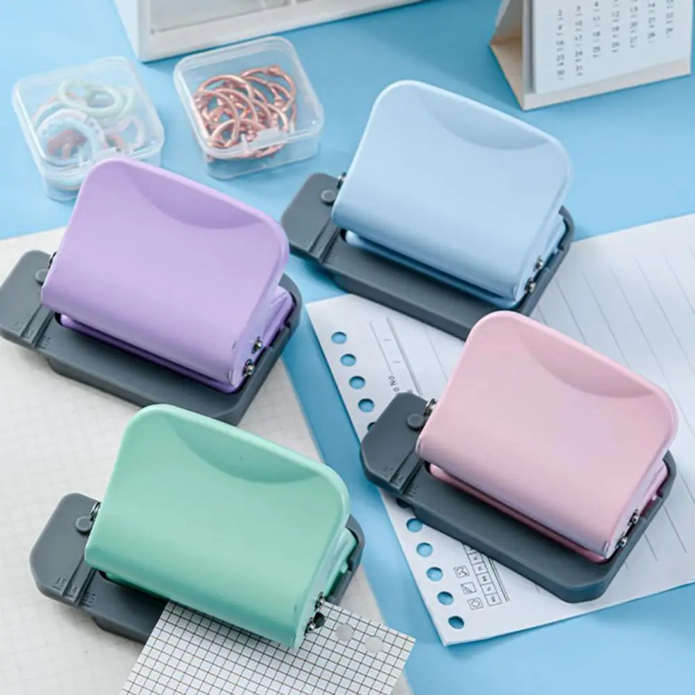 Hole Punch with Paper Scraps Storage Three-dimensional Plastic Hole Punch Powerful 6-hole Punch Efficient B5 Loose-leaf Book