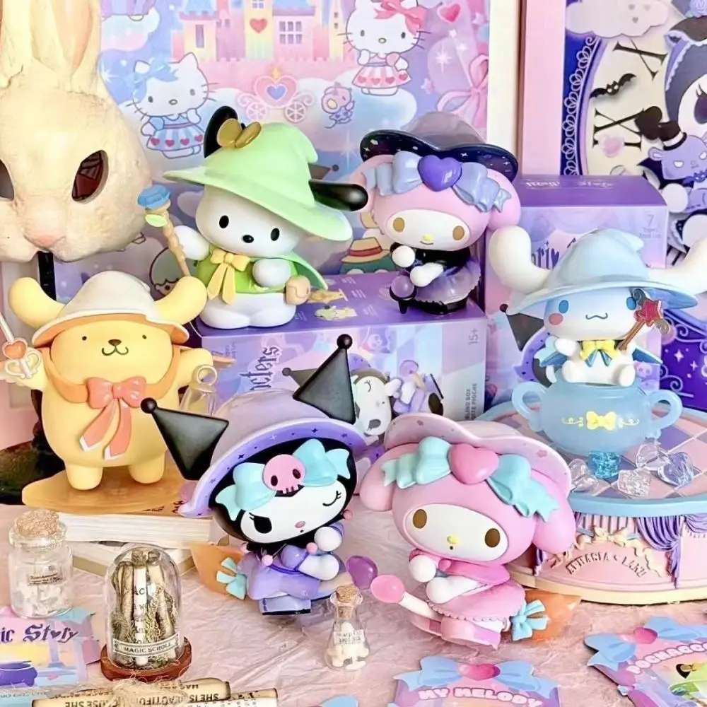 6Pcs Sanrio Blind Box Kawaii Kuromi Cinnamoroll My Melody Figurka akcji Figurki anime Lalki Blind Bag Zabawka dla dziewczynki Prezent dla fanów