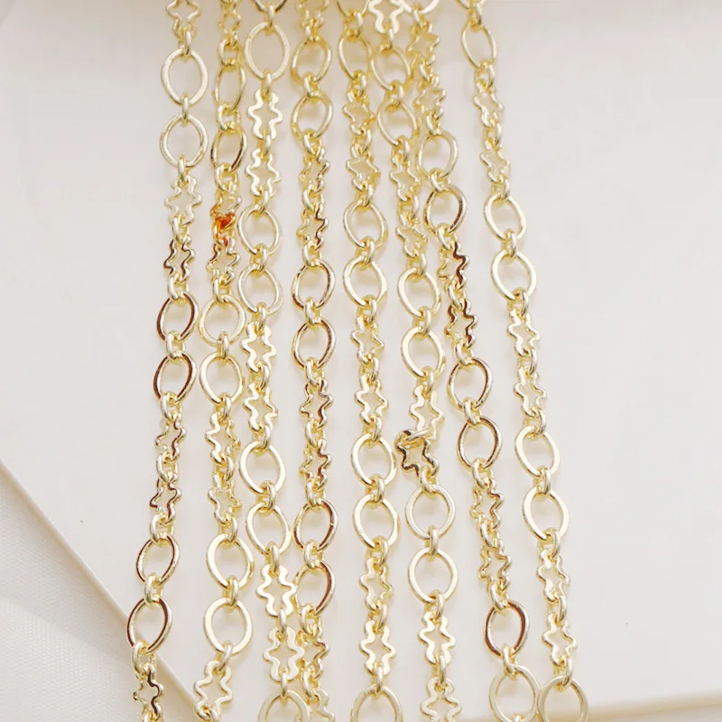 

WT-BC211 Wholesale Unique Handmade Metal Brass Connect Metal Chain 18k Real Gold Plated Stick Copper Chain For DIY