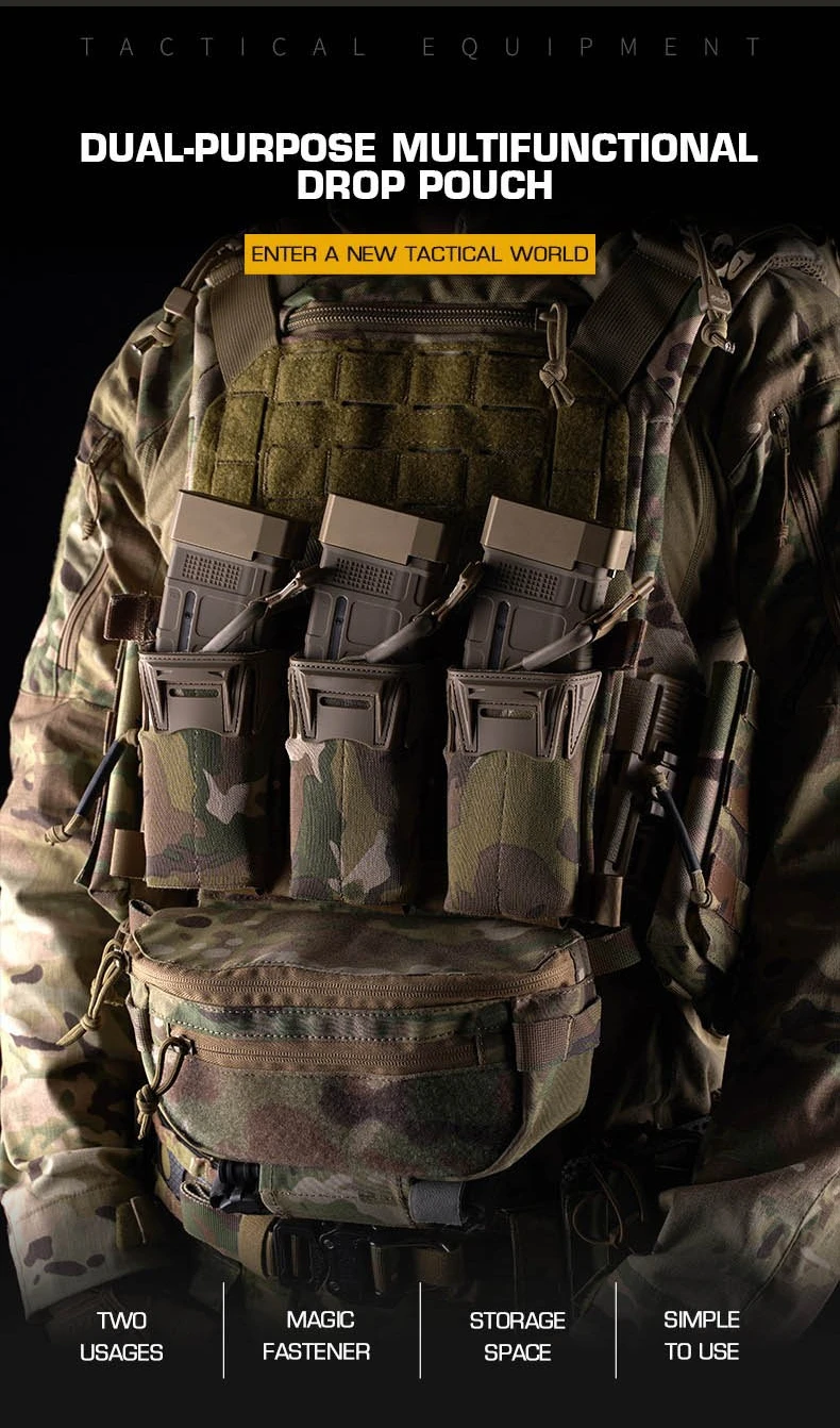 Dual Purpose Multifunctional Drop Pouch | Expandable Storage MOLLE Compatible Utility Bag | For Hunting Accessories