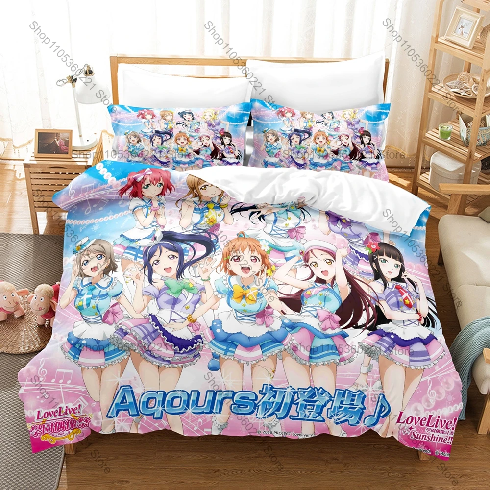 Personality Love Live! School Idol Project New Bedding Set For Anime Fans Duvet Cover Set Bed Linen Home Dorm Room Decoration Ne