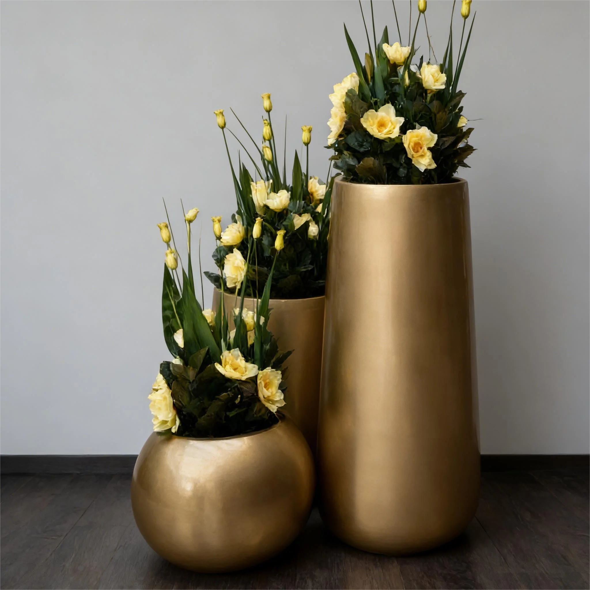 *Customization Flower Pot Planter Big Planter for Garden Hotel Decoration Fiberglass Flower Pot Combination Boruidi