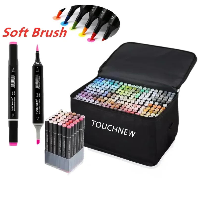 TOUCHNEW Sketching markers Soft brush Marker pen set  brush marker alcohol-based marker comic drawing animation art supplies