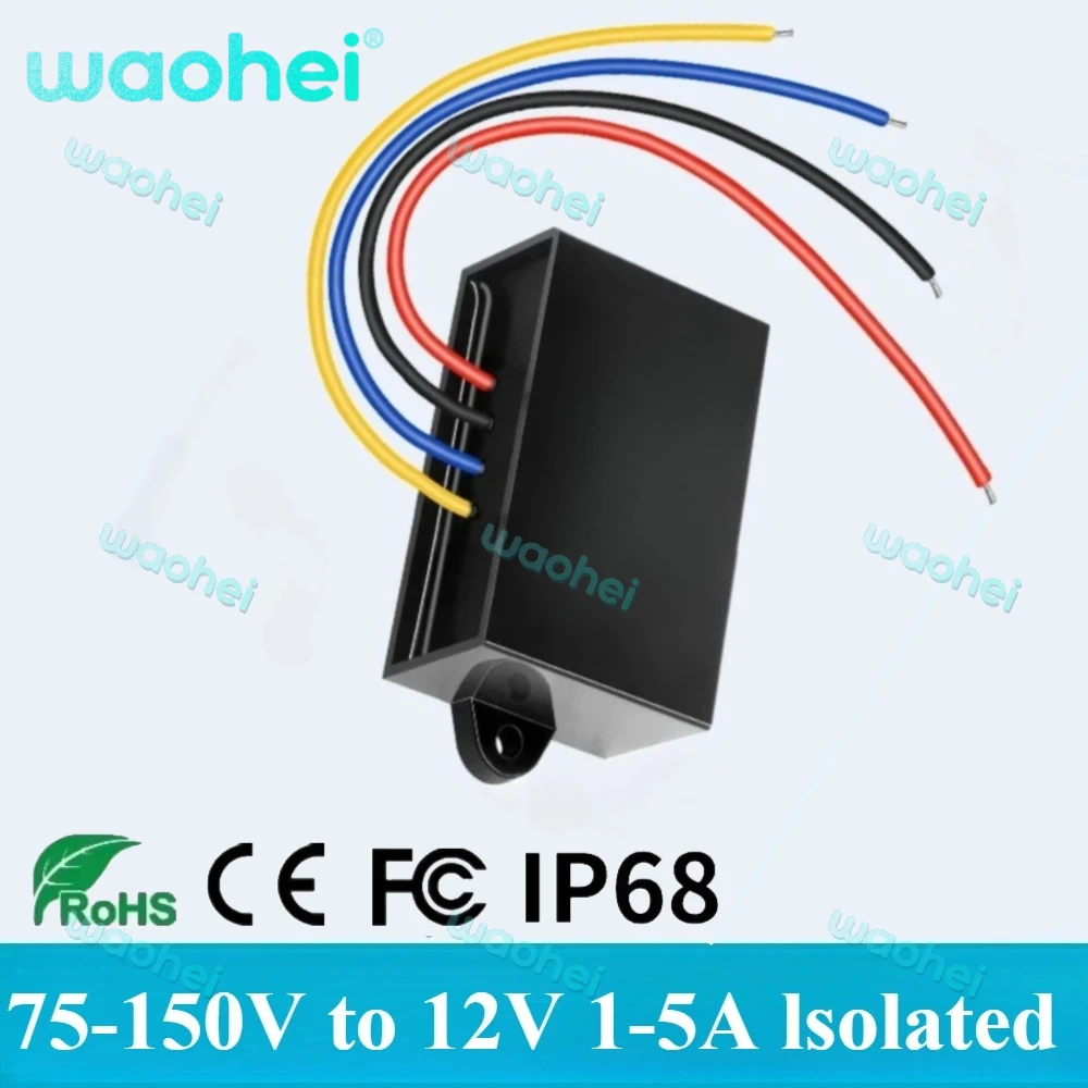 

lsolated 75-150V to 12V 1-5A DC DC Step Down Converter Stabilizer Isolation Buck Converter Reducer Module Power Supply For Truck