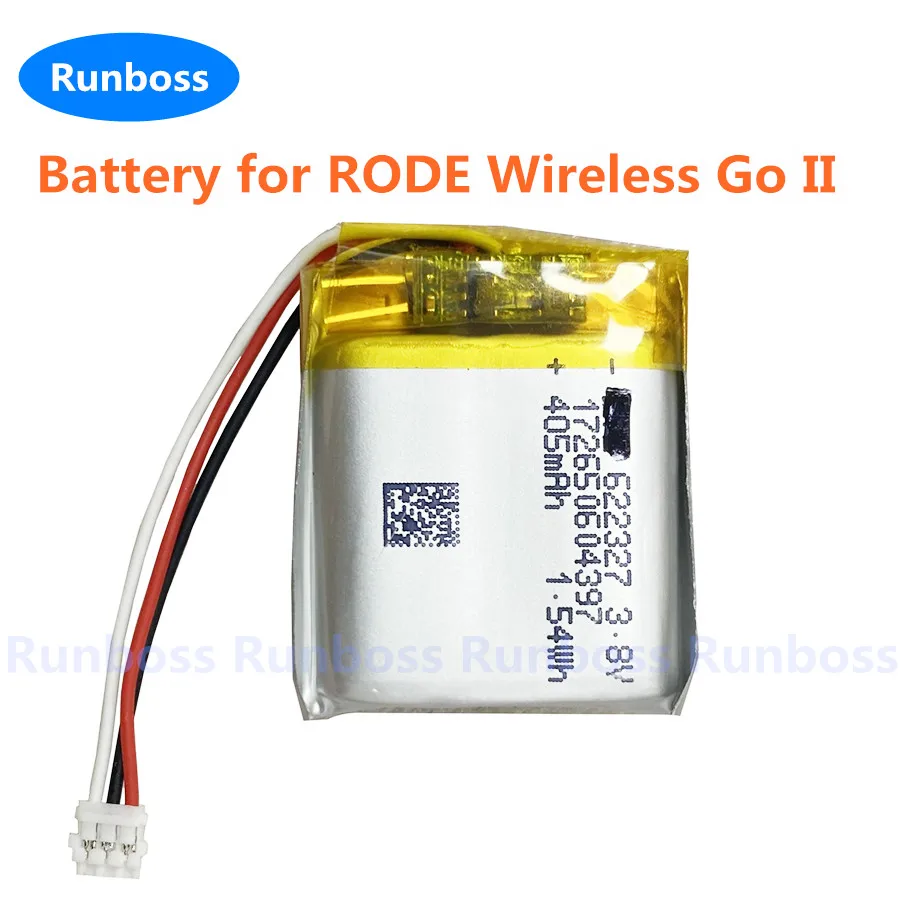 405mAh Battery For RODE Wireless Go II Go 2 Go2 GoII Microphone New Li Polymer Rechargeable Pack Replacement 3.8V