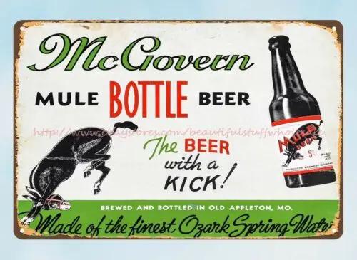 McGovern Mule Beer metal tin sign home wall decor