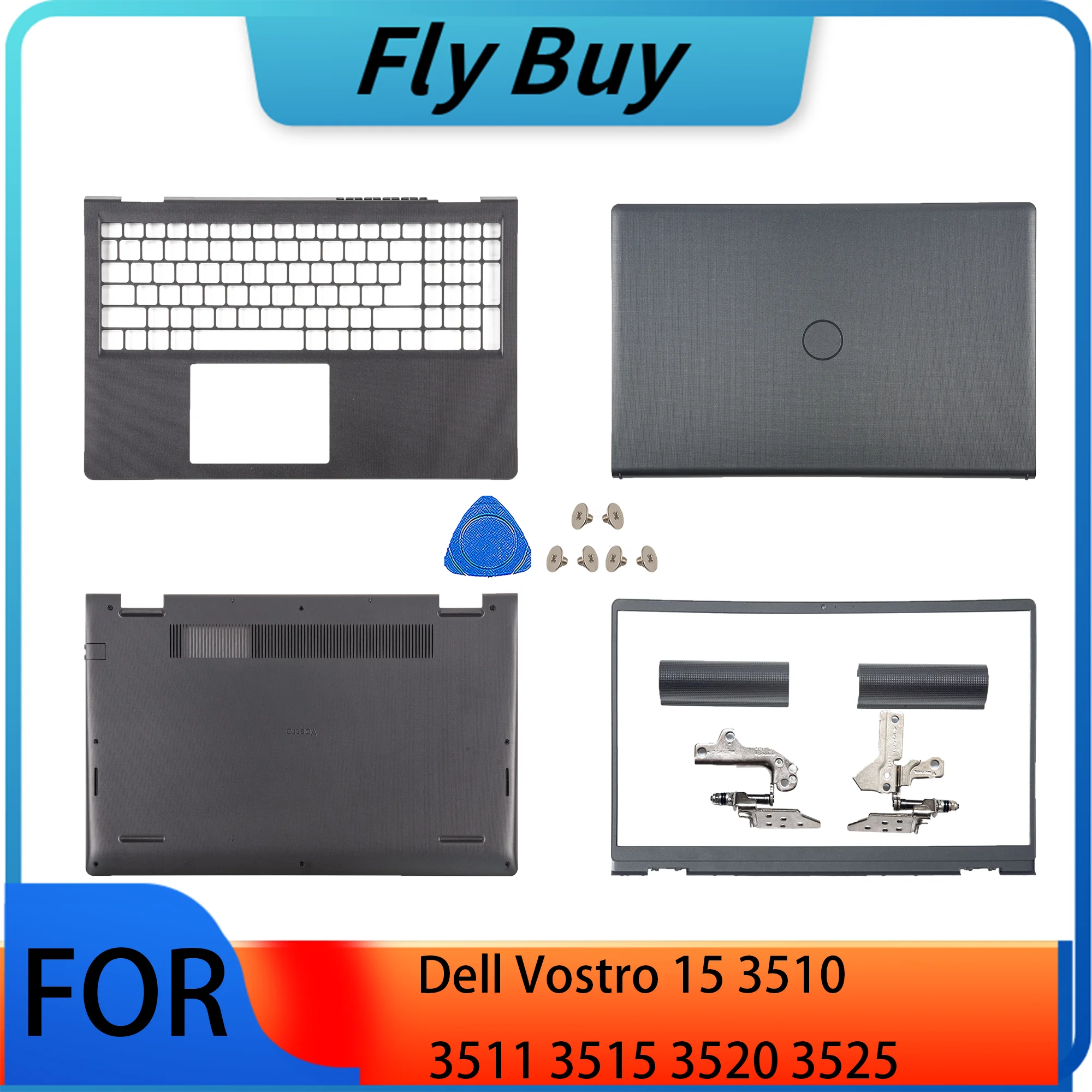 Nueva cubierta trasera LCD/bisel/bisagras para Dell Vostro 15 3510 3511 3515 3520 3525 V3510 piezas de plástico funda inferior con reposamanos