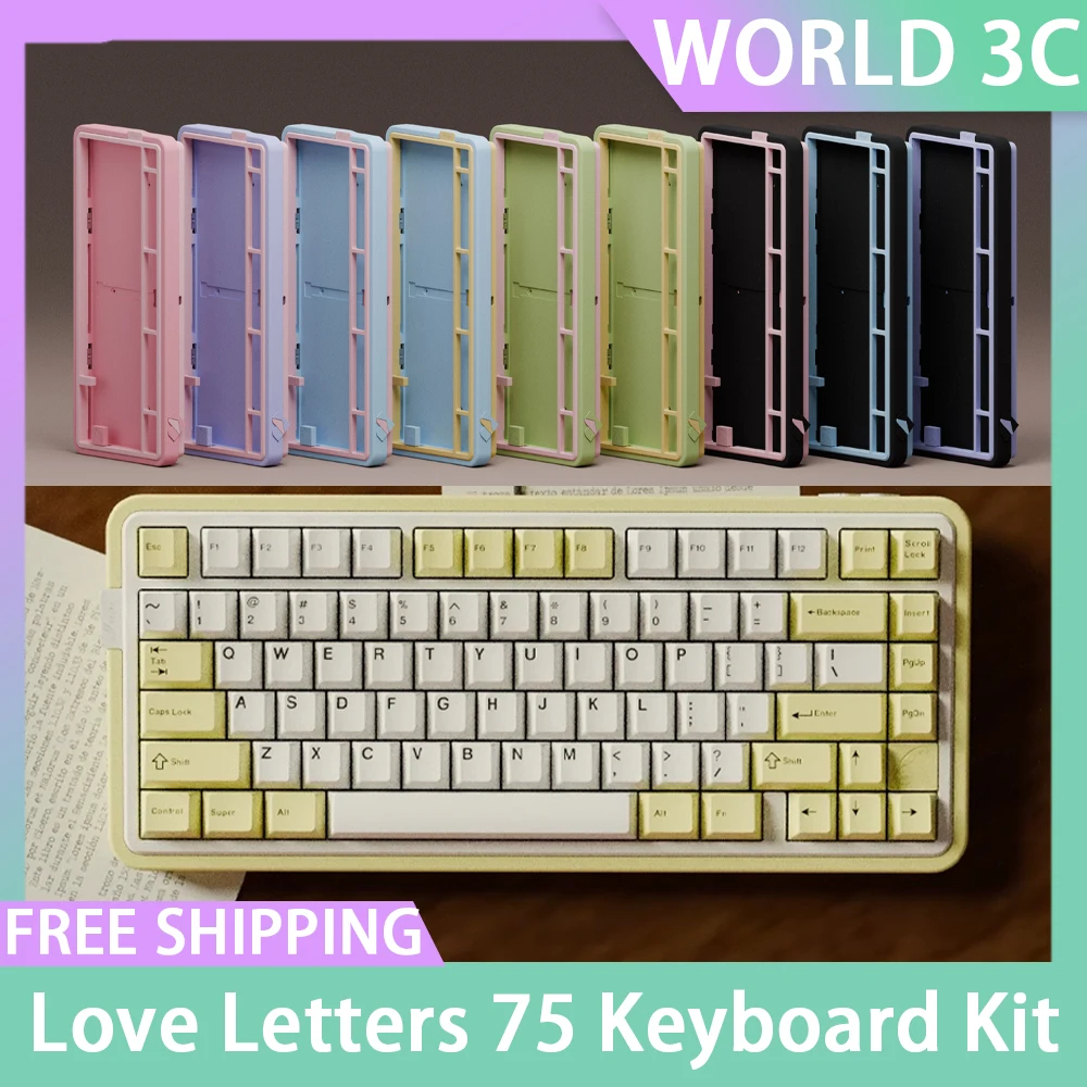 Love Letters 75 Mechanical Keyboard Kit Dual Mode Wireless Keyboard Kit Aluminium Alloy Custom PC Gamer Keyboard Kit Accessory