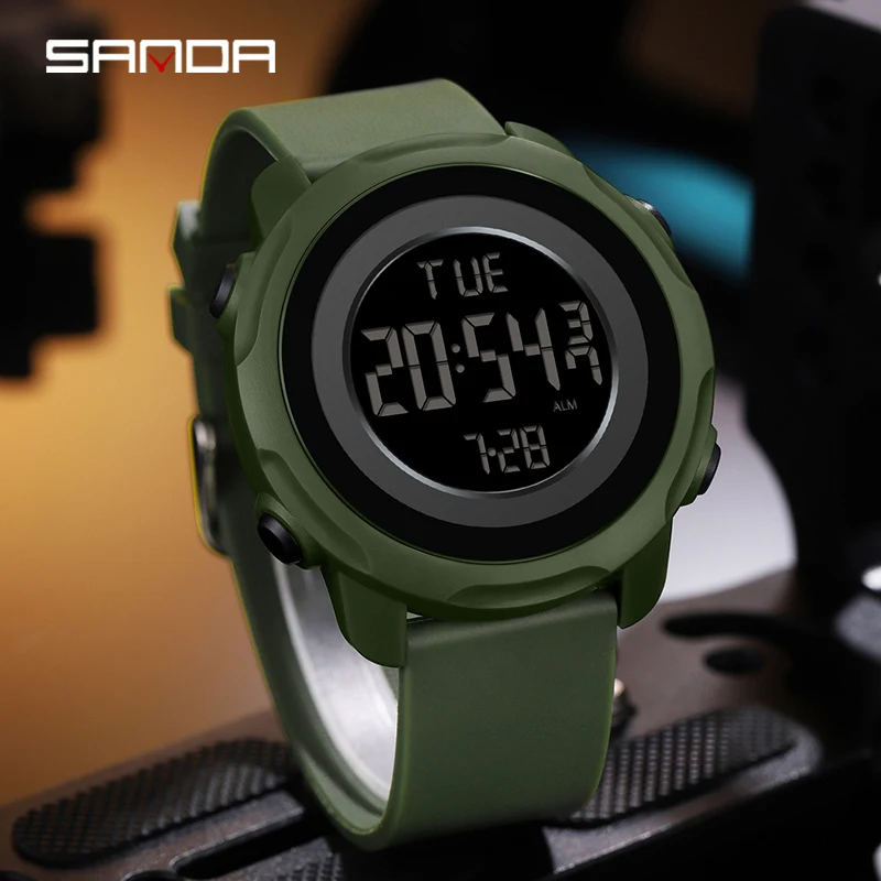 Fashion Sanda Brand New Waterproof Men Watch Fashion Multifunctional Luminous Digital Wristwatch Outdoors Sports Student Watches