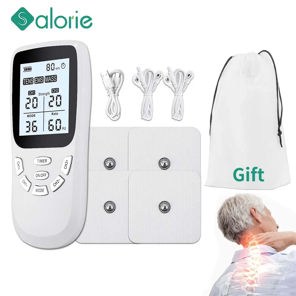 

36-Mode TENS Unit Rechargeable EMS Electric Muscle Stimulator TENS Machine Pulse Leg Back Body Massager Electrode Massage Device