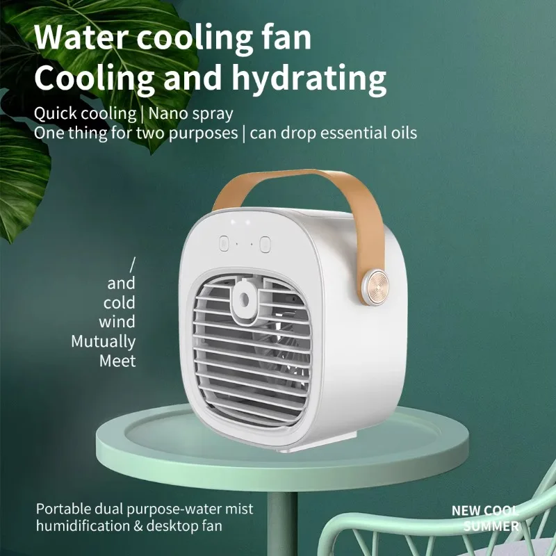 Desktop Water-cooled Fan USB Powered Portable Rechargeable for Home Use with Cooling and Humidifying Functions