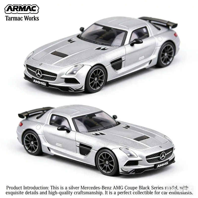 

Tarmac Works 1:64 Silver sports car, die-cast alloy model, popular among teenagers, decorative item for adults.