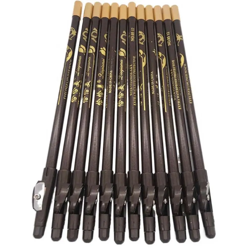 3 Pçs/set Lápis de Sobrancelha À Prova D' Água com Tampa Apontador Marrom Preto Caneta de Sobrancelha Não Florescendo Maquiagem Sobrancelha Potenciador Viagem