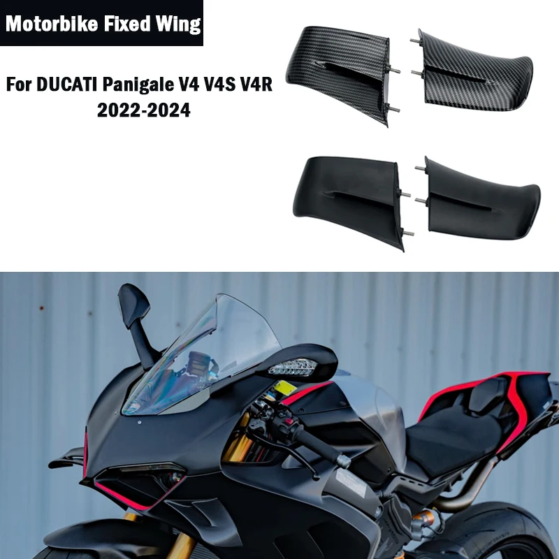 

Motorcycle Winglets Accessories Side Panels Fixed Wing Aerodynamics fairing Carbon For DUCATI Panigale V4 V4S V4R 2022 2023 2024