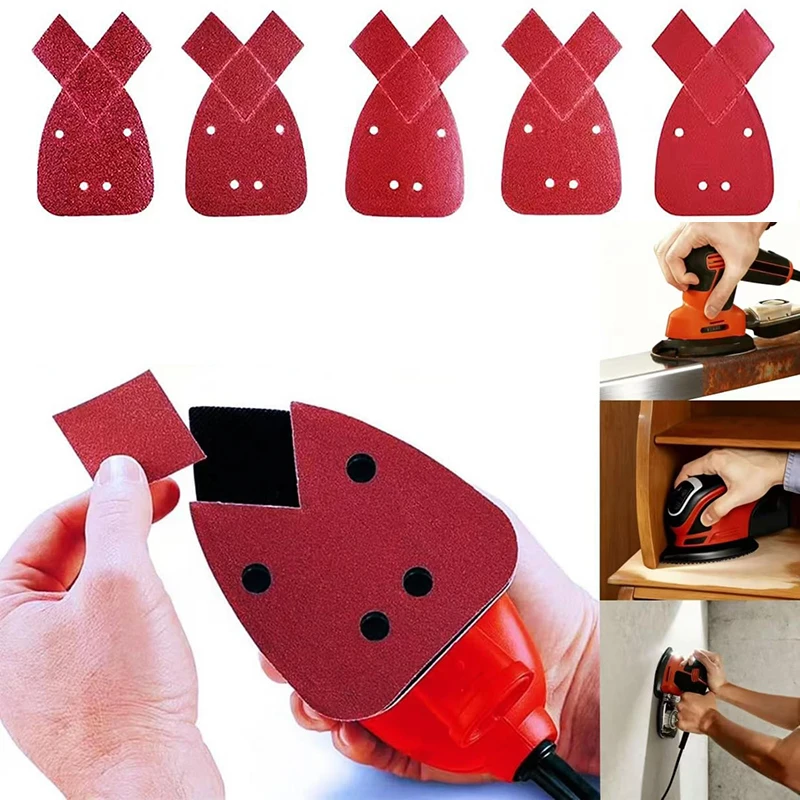 

Набор из 5/10/15/30/45 шт. треугольных наждачных бумаг для мини-шлифмашинок с 4 отверстиями, зернистость 40-2000 грит